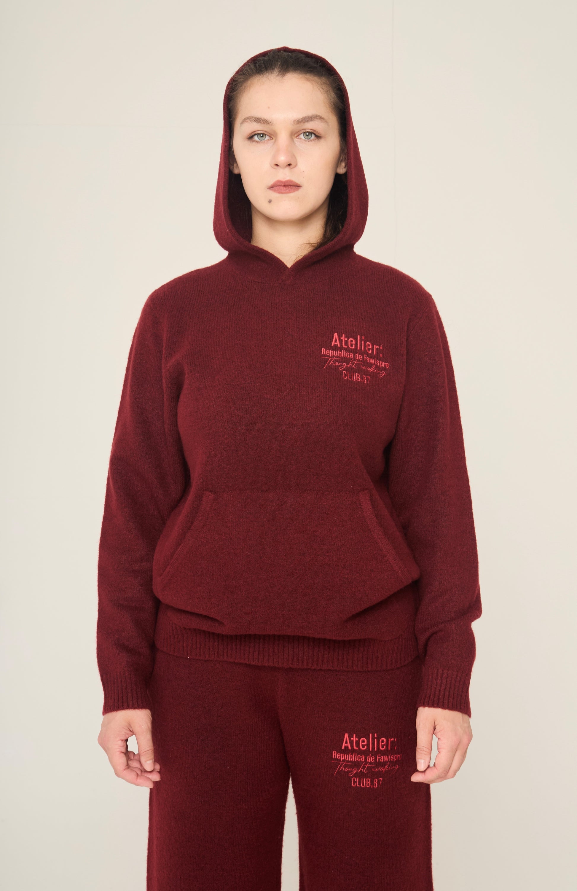 Club 87 mohair relaxed sweat pants and hoodie set