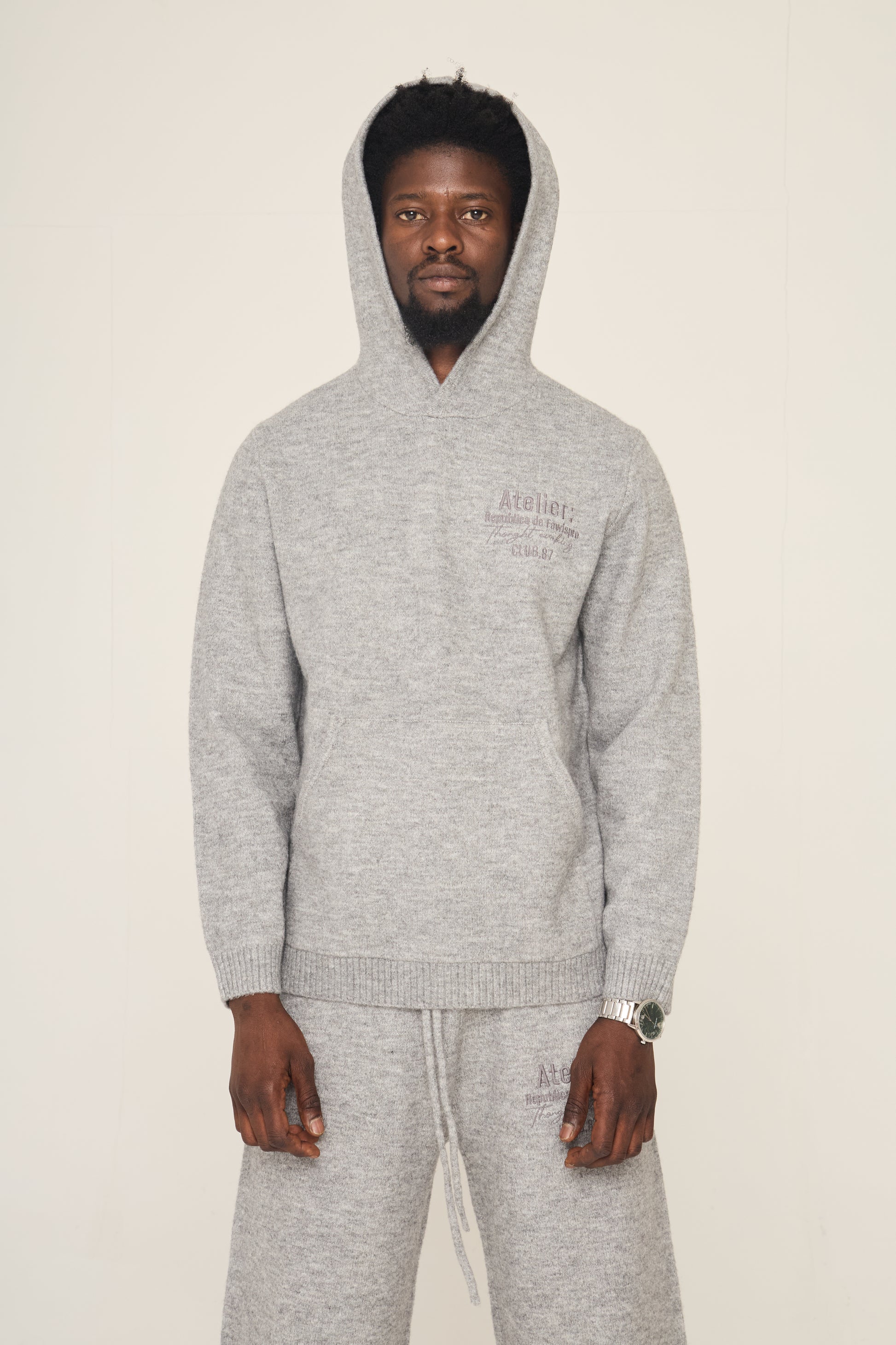 Club 87 mohair relaxed sweat pants and hoodie set