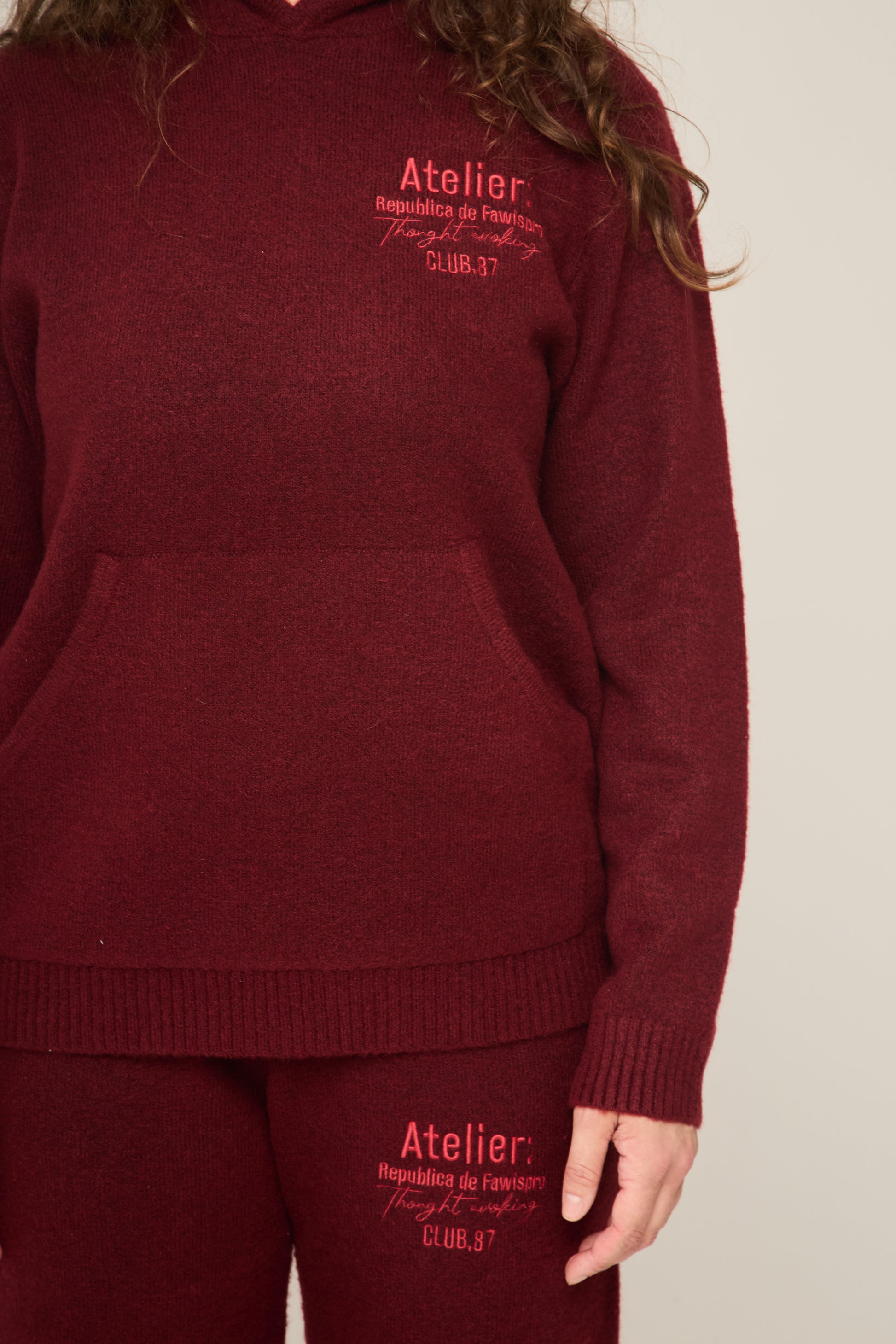 Club 87 mohair relaxed sweat pants and hoodie set