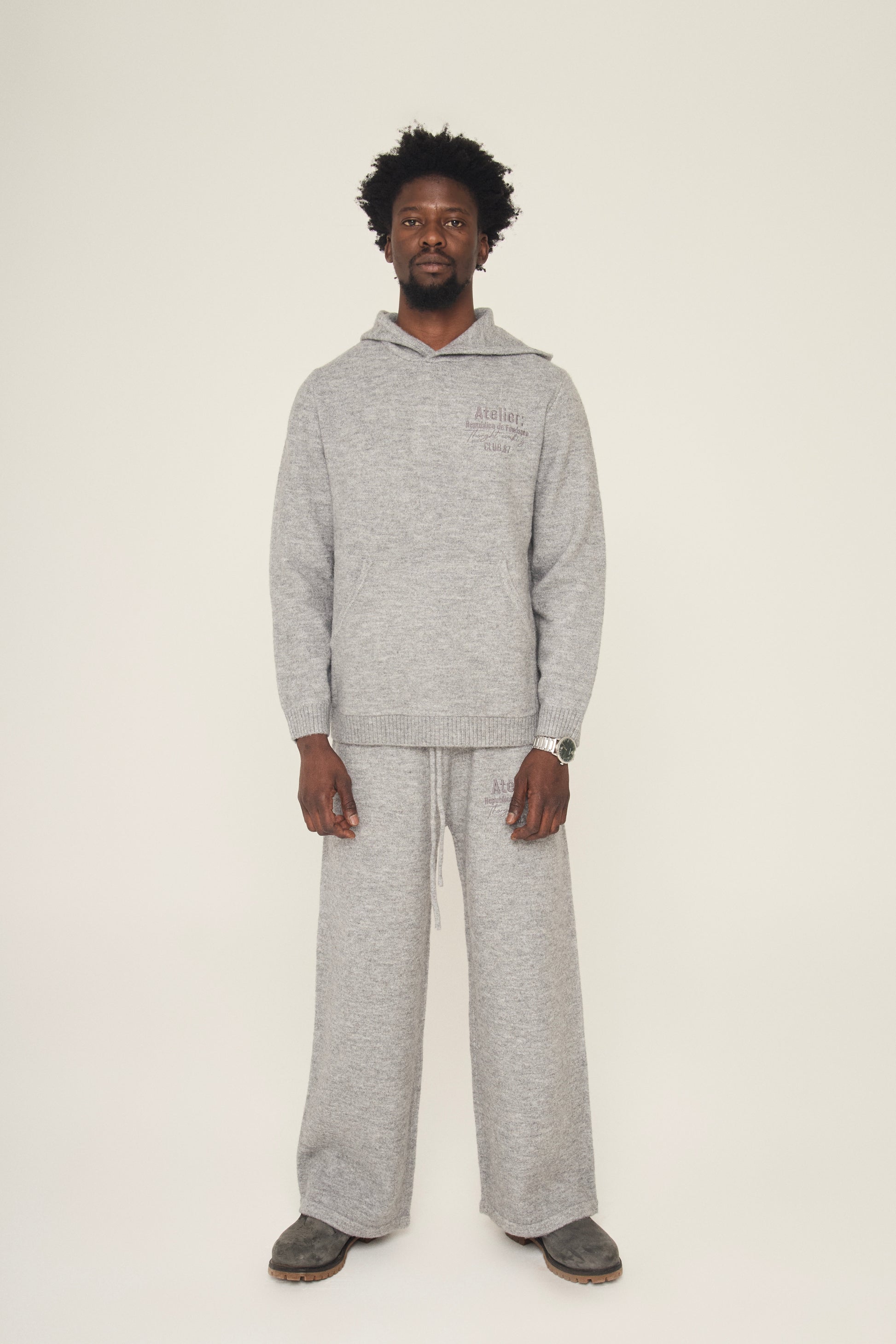 Club 87 mohair relaxed sweat pants and hoodie set
